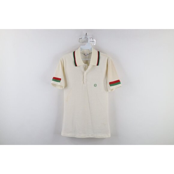 Vintage 60s Fred Perry Mens 30 Distressed Striped Knit Collared Tennis Polo